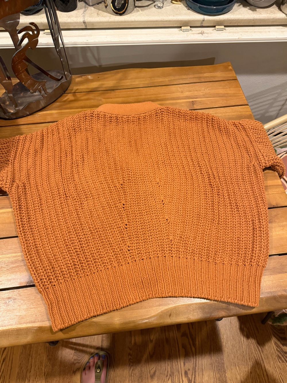 Babaa Chunky Knit Cardigan in Burnt Orange EUC - Picture 6 of 9
